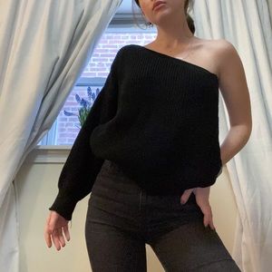 Black Off The Shoulder Sweater